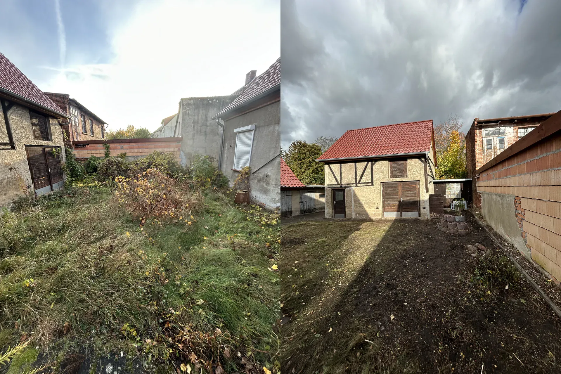 Projekt 'Grünpflege Coswig' vorher-nachher