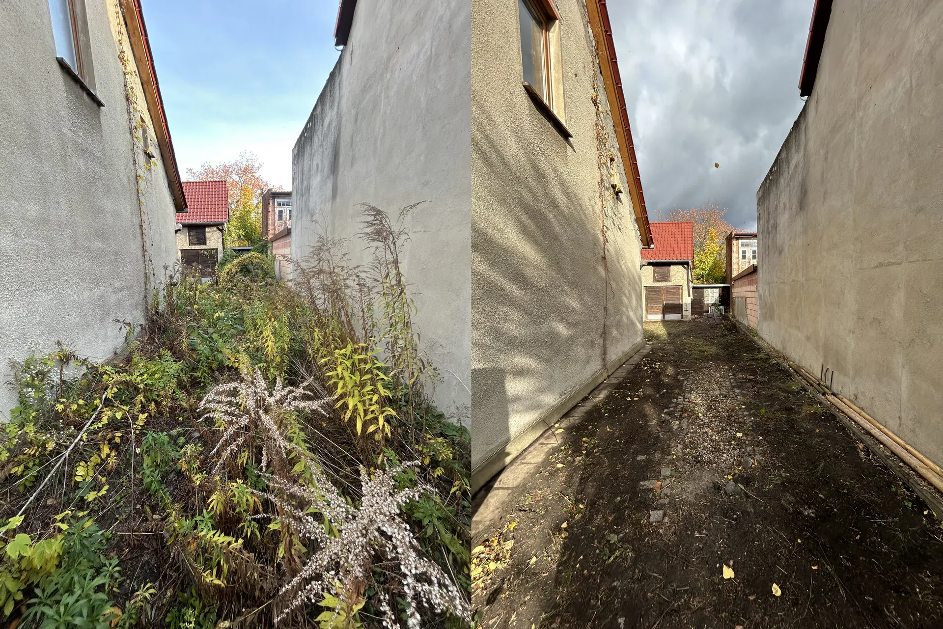 Projekt 'Grünpflege Coswig' vorher-nachher